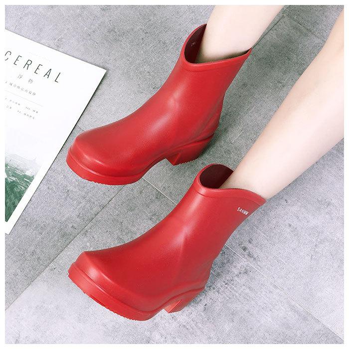 レインブーツ レディース ショート 通販 おしゃれ シンプル レインシューズ ブーツ 長靴 ショート丈 防水 滑り止め 雨 雨靴 園芸 ガーデニング レインブーツ | ショート | 04