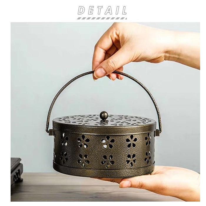 蚊取り線香ホルダー おしゃれ 通販 蚊取り線香入れ 吊り下げ 取っ手付き 蚊取り器 蚊遣り器 シンプル 無料サンプルok アウトドア お香 インテリア 蚊取り線香立て スチール