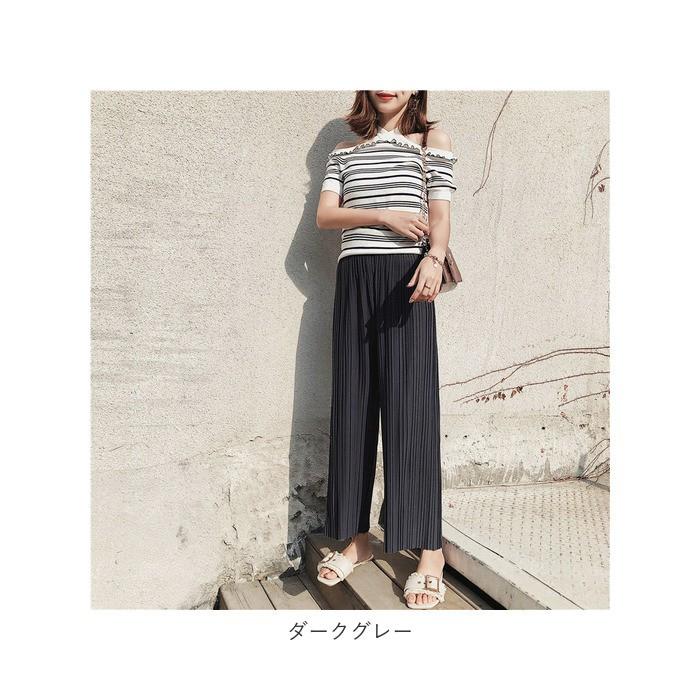 ワイドパンツ 通販ワイドパンツ レディース きれいめ 春夏 おしゃれ ファッション シンプル 婦人服 ズボン オフィス プリーツ ゆったり シフォン  ワイドパンツ | ブランド登録なし | 11