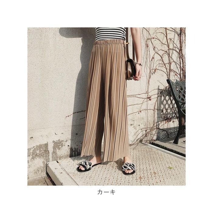 ワイドパンツ 通販ワイドパンツ レディース きれいめ 春夏 おしゃれ ファッション シンプル 婦人服 ズボン オフィス プリーツ ゆったり シフォン  ワイドパンツ | ブランド登録なし | 13