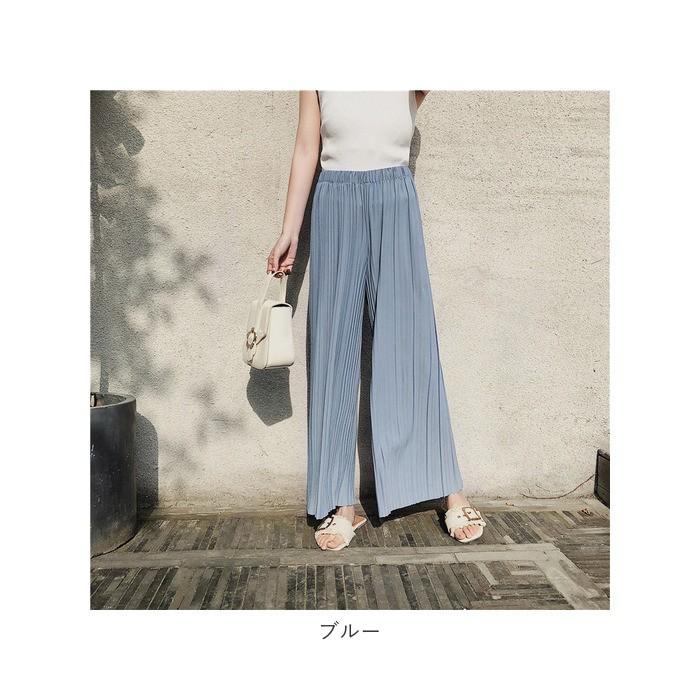 ワイドパンツ 通販ワイドパンツ レディース きれいめ 春夏 おしゃれ ファッション シンプル 婦人服 ズボン オフィス プリーツ ゆったり シフォン  ワイドパンツ | ブランド登録なし | 15