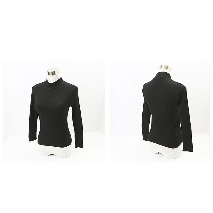 ニット 通販ニット セーター レディース ハイネック リブニット リブ 長袖 ボトルネック 伸縮性 ストレッチ 薄手 重ね着 防寒 フィット カジュアル ニット | ブランド登録なし | 14