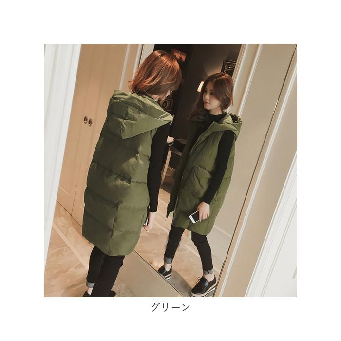 ダウンベスト レディース ロング 通販 ロングダウンベスト パーカー