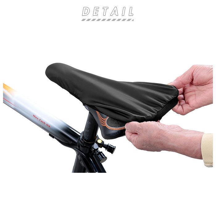 自転車 通販自転車 サドルカバー スポーツタイプ 補修用 ストレッチ サイクリング 椅子 カバー シンプル 無地 ブラック 黒 カワスミ Kawasumi  自転車 |  | 01