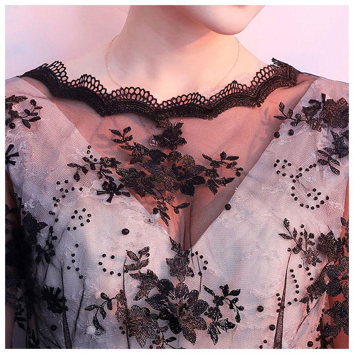 結婚式 ショール ボレロ 通販 レース フォーマル ケープ風 かぶり 肩掛け パーティ 披露宴 二次会 パーティー 発表会 パーティードレス 刺繍 花 黒 結婚式 | ブランド登録なし | 03