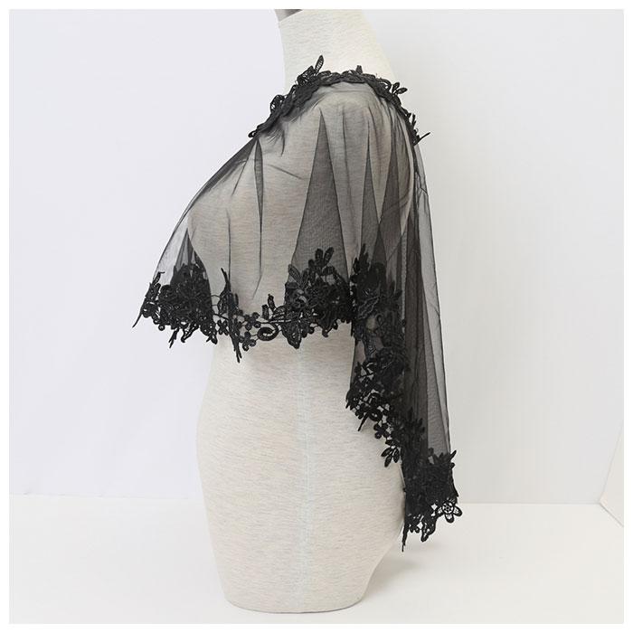 結婚式 通販結婚式 ショール ボレロ レース フォーマル ケープ風 かぶり パーティ パーティー 披露宴 二次会 発表会 パーティードレス 刺繍 花柄 花  結婚式 | ブランド登録なし | 05