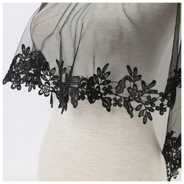 結婚式 通販結婚式 ショール ボレロ レース フォーマル ケープ風 かぶり パーティ パーティー 披露宴 二次会 発表会 パーティードレス 刺繍 花柄 花  結婚式 | ブランド登録なし | 08