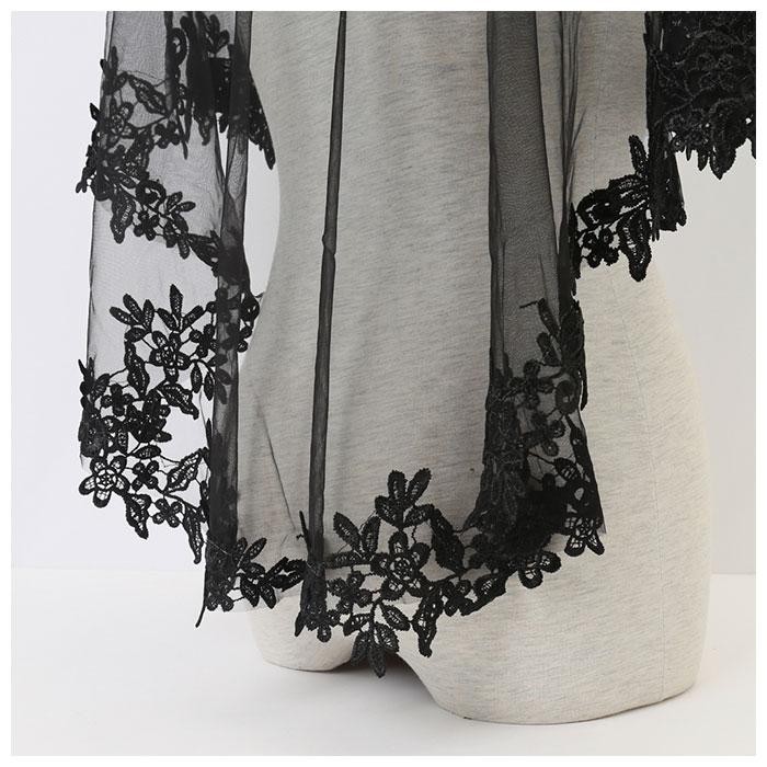 結婚式 通販結婚式 ショール ボレロ レース フォーマル ケープ風 かぶり パーティ パーティー 披露宴 二次会 発表会 パーティードレス 刺繍 花柄 花  結婚式 | ブランド登録なし | 09