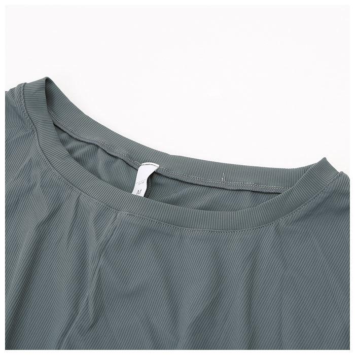 ヨガウェア トップス 長袖 通販 レディース おしゃれ 丈短め ゆったり 肩見せ 肩出し 伸縮性 ストレッチ Sサイズ Mサイズ Lサイズ ブラック カーキ ヨガウェア |  | 04