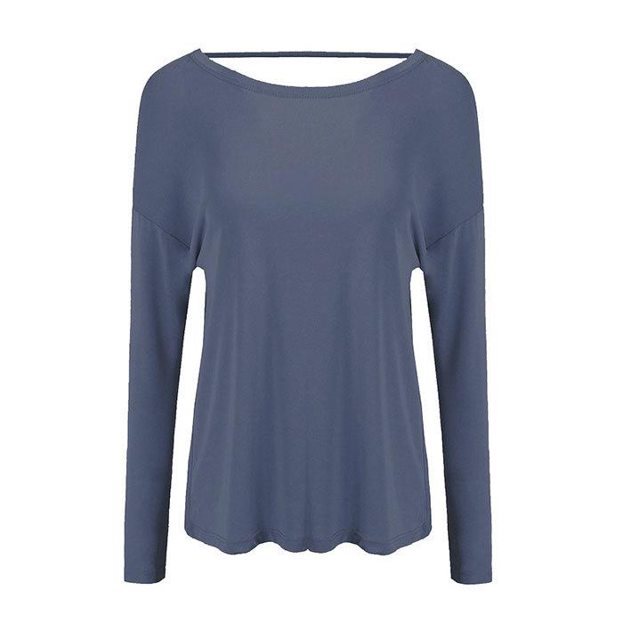 ヨガウェア トップス 長袖 レディース おしゃれトップス ロング丈 おしゃれ 体型カバー 体形カバー ツイストデザイン 背中開き 背中あき ヨガウェア |  | 06