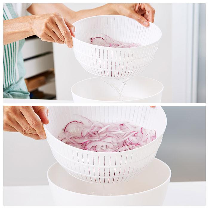 like-it ライクイット 米とぎ ザル 通販 ボウル セット 米研ぎボウル 水切り 湯引き 炊飯 お米 シンプル Colander&Bowl ホワイト グレー グリーン  like-it | Like-it | 06