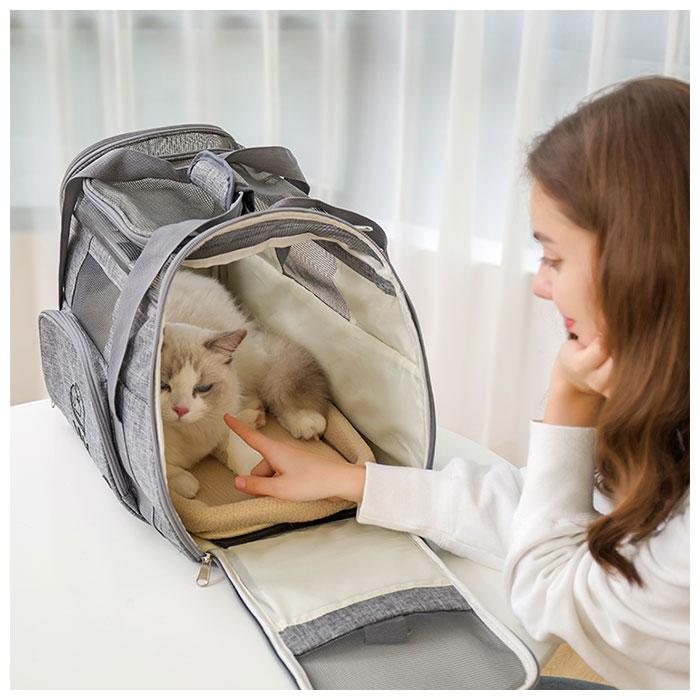 ペットキャリー 折りたたみバッグ 通販 ボストンバッグ 犬 猫 キャリーバック ペットキャリーバッグ 折り畳み おしゃれ 顔出し 小型犬 おしゃれ 旅行 通院 | ブランド登録なし | 07