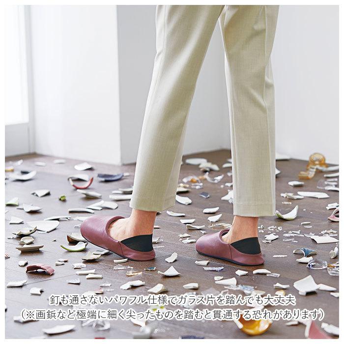スリッパ 防災 通販 安全靴 防災スリッパ 防災用品 普段履き ガラス 釘 通さない 折り畳み 折りたたみ 滑りにくい レザー調 歩きやすい 脱げにくい スリッパ | COGIT | 03