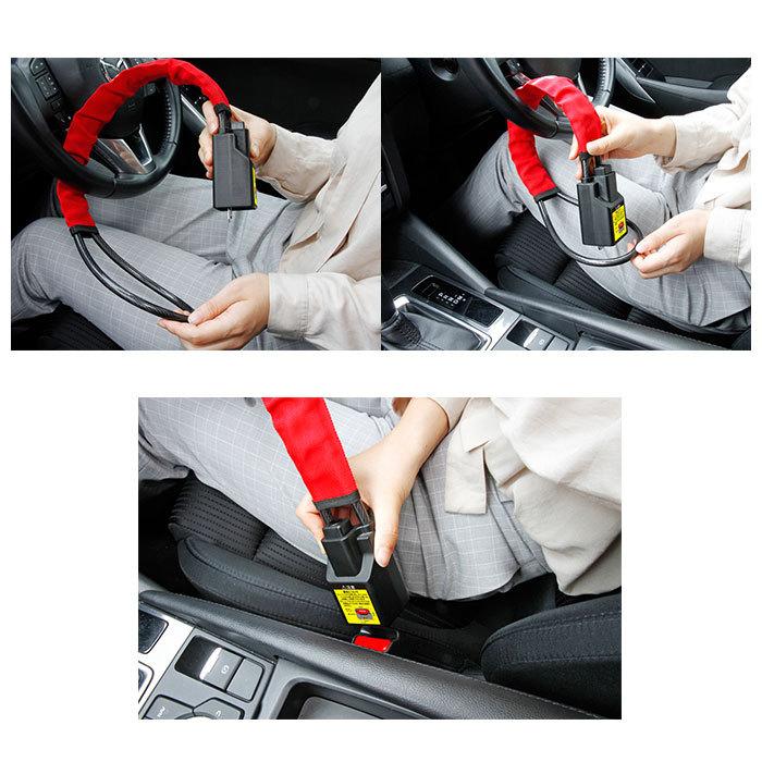 ハンドルロック 通販ハンドルロック ホーネット 車 メタルワイヤー式 ワイヤー式 防犯 盗難防止 カーセキュリティ ハンドル ロック 軽量 ハンドルロック | Hornet | 09