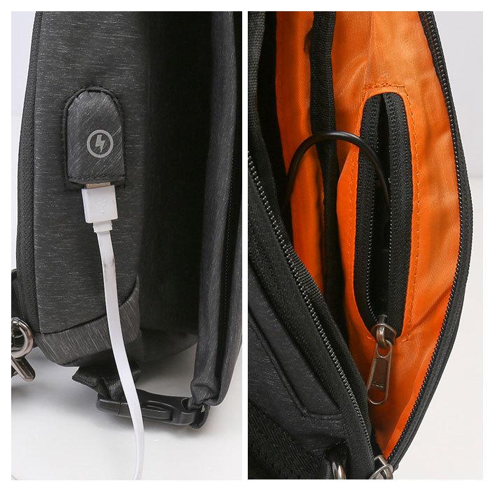 ボディバッグ メンズ 通販 かっこいい おしゃれ ワンショルダー usbポート 斜めがけ 大容量 肩掛け 軽量 ショルダーバッグ サイクリング 自転車 ボディバッグ |  | 10