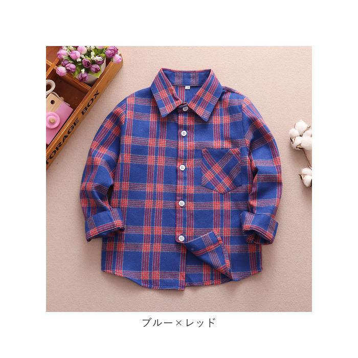 ネルシャツ 通販ネルシャツ キッズ 子供 こども 子ども ジュニア 長袖 長そで チェックシャツ フランネルシャツ 襟付き シャツ 秋 冬 男の子 女の子  ネルシャツ | ブランド登録なし | 16