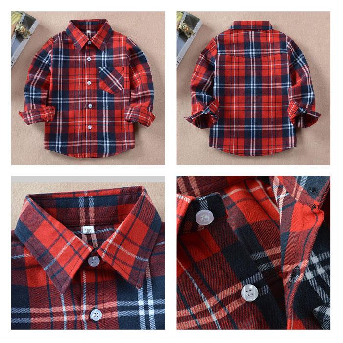 ネルシャツ 通販ネルシャツ キッズ 子供 こども 子ども ジュニア 長袖 長そで チェックシャツ フランネルシャツ 襟付き シャツ 秋 冬 男の子 女の子  ネルシャツ | ブランド登録なし | 07