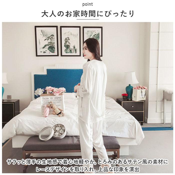 ルームウェア 通販ルームウェア レディース セット 5点 5点セット ネグリジェ ナイトウェア サテン 上下セット ガウン キャミソール ルームウェア | ブランド登録なし | 02