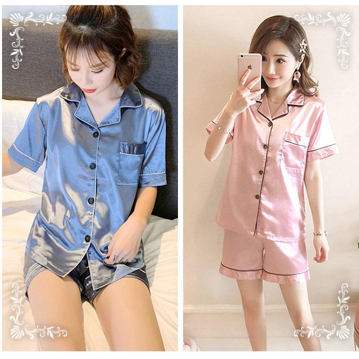 パジャマ 通販パジャマ レディース 半袖 ルームウェア 部屋着 寝巻き ねまき 寝巻 寝間着 ナイトウエア 室内着 前開き 上下 上下セット セットアップ パジャマ | ブランド登録なし | 04