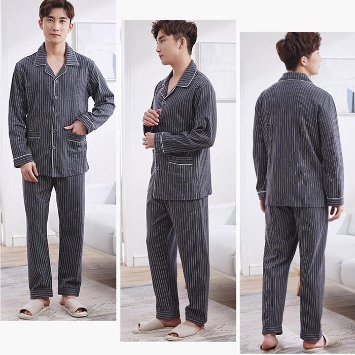 パジャマ メンズ 通販 寝巻き 寝巻 寝間着 部屋着 ルームウェア ルームウエア ナイトウェア ナイトウエア 長ズボン 前開き 通気性 セットアップ パジャマ |  | 10