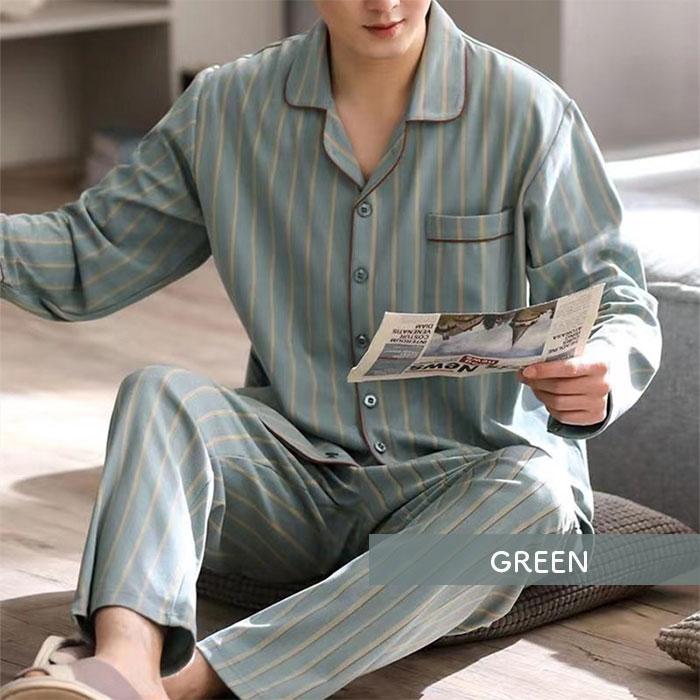パジャマ メンズ 通販 寝巻き 寝巻 寝間着 部屋着 ルームウェア ルームウエア ナイトウェア ナイトウエア 長ズボン 前開き 通気性 セットアップ パジャマ |  | 08