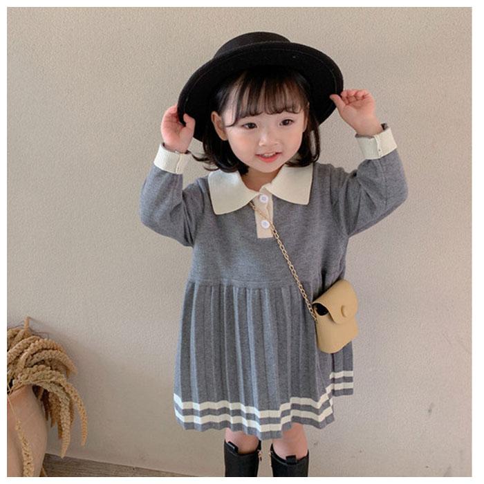 ワンピース 通販ワンピース キッズ 長袖 秋冬 きれいめ プリーツ