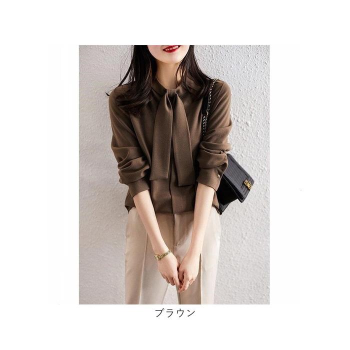 シャツ ブラウス レディース 通販 長袖 オフィス オフィスカジュアル スカーフカラー 長袖トップス ボウタイブラウス 上品 きれいめ おしゃれ かわいい シャツ |  | 12