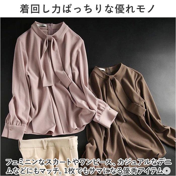 シャツ ブラウス レディース 通販 長袖 オフィス オフィスカジュアル スカーフカラー 長袖トップス ボウタイブラウス 上品 きれいめ おしゃれ かわいい シャツ |  | 05