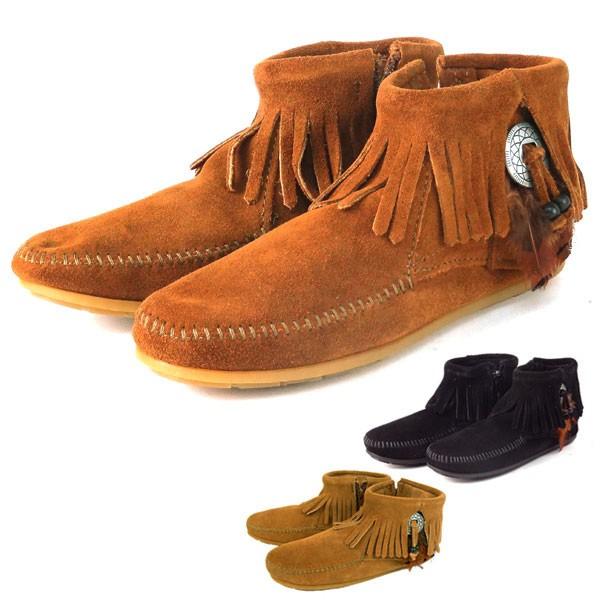 【在庫処分】 モカシン ミネトンカモカシン モカシンシューズ 定番 ブーツ フリンジ サイドジップ 本革 レディース ミネトンカ | Minnetonka