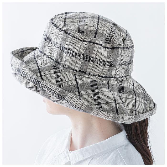 ハット lino 通販lino e lina ハット マノン チェック レディース リーノエリーナ マノン チェック 帽子 北欧雑貨 リトアニア おしゃれ シンプル リネン 麻 秋 | Lino e Lina | 09