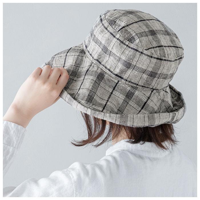 ハット lino 通販lino e lina ハット マノン チェック レディース リーノエリーナ マノン チェック 帽子 北欧雑貨 リトアニア おしゃれ シンプル リネン 麻 秋 | Lino e Lina | 10