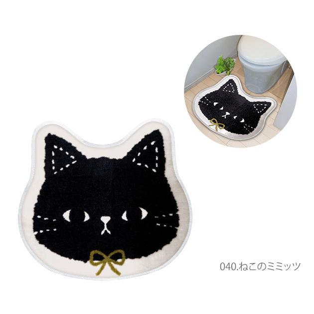 トイレマット かわいい 通販 トイレ マット 単品 キャラクター おしゃれ 豆しば マメシバ ねこ クロ 猫 ミケ ネコ キジトラ いぬ 犬 イヌ トイレマット | 明邦 | 16