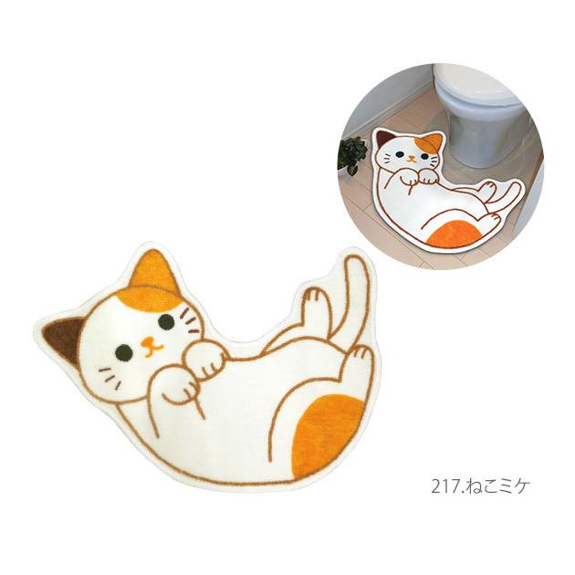 トイレマット かわいい 通販 トイレ マット 単品 キャラクター おしゃれ 豆しば マメシバ ねこ クロ 猫 ミケ ネコ キジトラ いぬ 犬 イヌ トイレマット | 明邦 | 14
