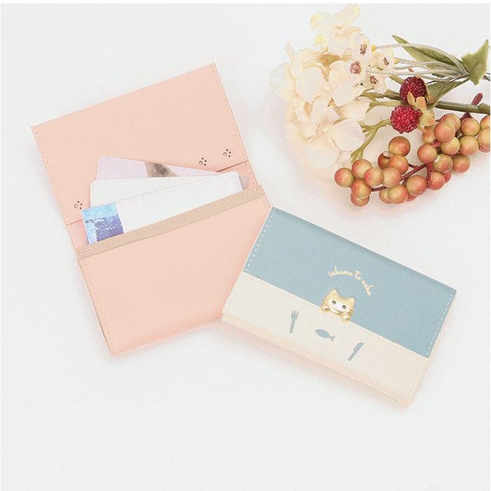 名刺入れ レディース 通販 ねこ 猫 ネコ カードケース スリム 薄型 レディース 花柄 名刺ケース カードホルダー カード入れ ICカード 大人可愛い 魚 名刺入れ | 