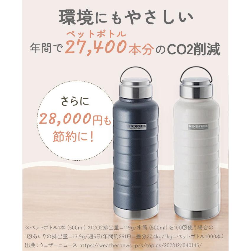 水筒 通販水筒 1l 直飲み 好評 マグボトル ステンレスボトル マイボトル 保冷 保温 1リットル 1000ml MINDFREE マインドフリー 洗いやすい 広口 ボトル  水筒 |  | 18