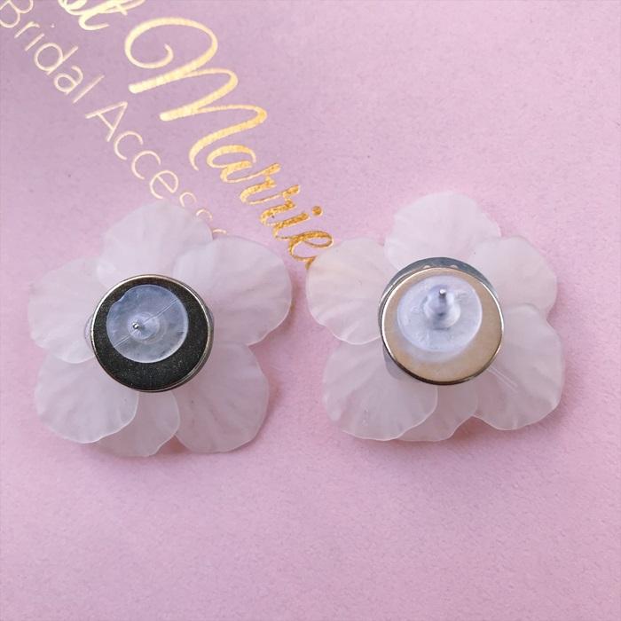 ブライダル イヤリング 花 通販 ブライダルアクセサリー ウェディングアクセサリー 大ぶり 花モチーフ 花型 揺れない 結婚式 花嫁 新婦 披露宴 ブライダル |  | 07