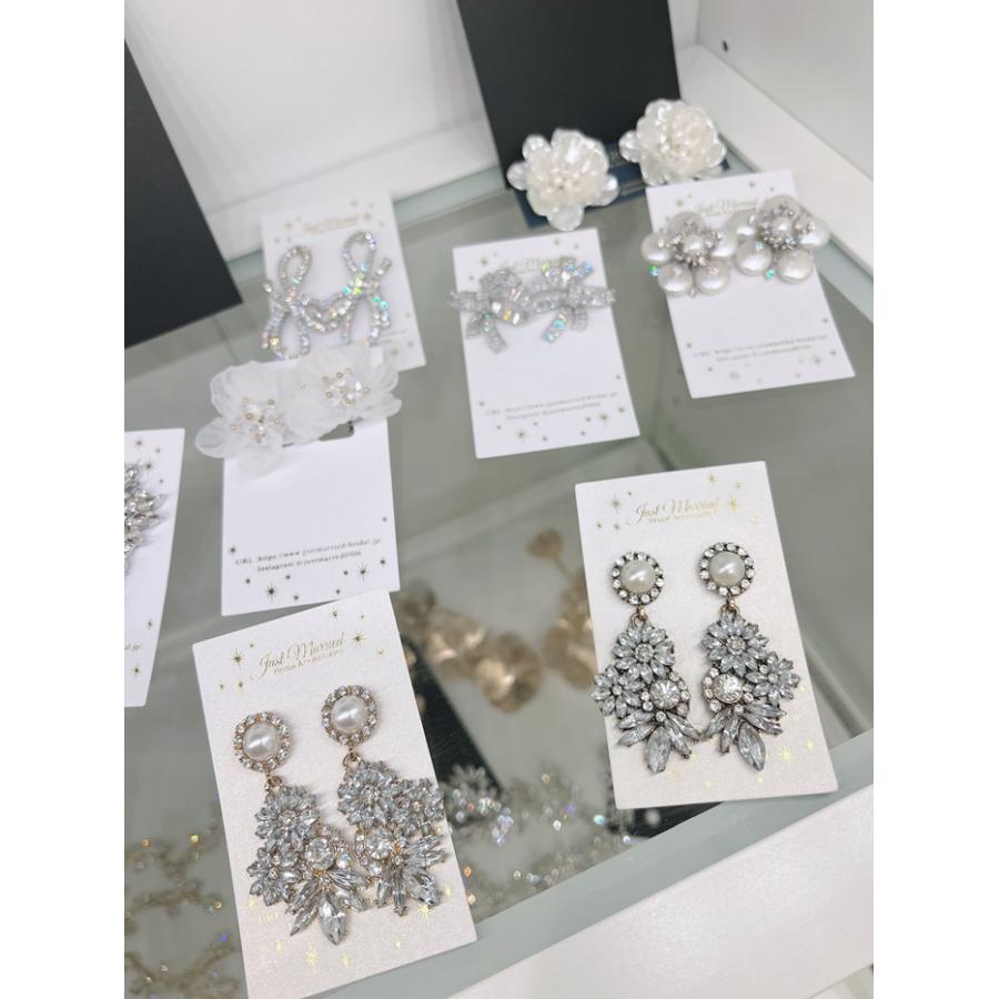 ブライダル イヤリング 花 通販 ブライダルアクセサリー ウェディングアクセサリー 大ぶり 花モチーフ 花型 揺れない 結婚式 花嫁 新婦 披露宴 ブライダル |  | 08