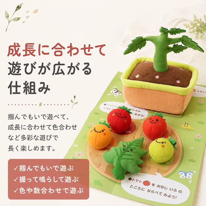 赤ちゃん おもちゃ 指先の知育 通販 ミニファームシリーズ もぎもぎトマト畑 ソフトトイ 知育玩具 ベビー 玩具 布おもちゃ 指先遊び 出産祝い 赤ちゃん | BACKYARD FAMILY | 08