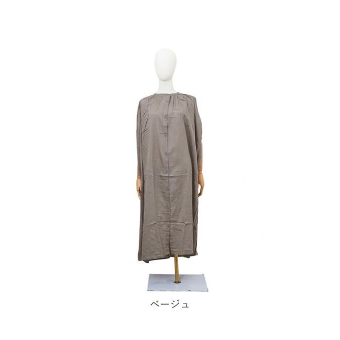 mitis ワンピース ミティス 通販 ギャザーワンピース 夏 春夏 ノースリーブ 袖なし ロング 前開き 前ボタン レディース シンプル インド綿 | mitis | 14