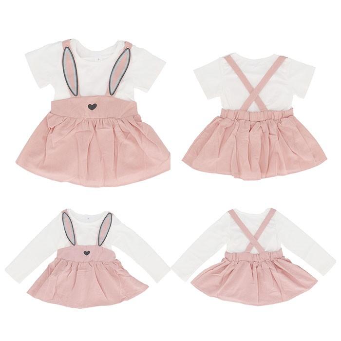 ベビー服 通販ベビー服 女の子 春夏 おしゃれ かわいい 子供服 ワンピース 長袖 半袖 キッズ ベビー 子ども服 70 80 90 100 うさみみ フレアワンピース ベビー服 | BACKYARD FAMILY | 11