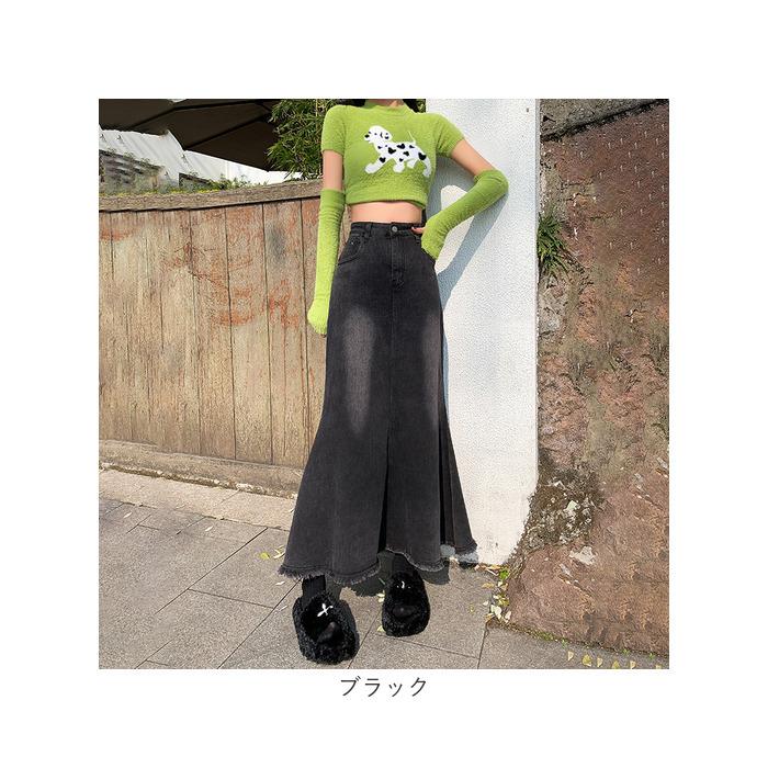 デニムスカート マーメイド 通販 ロングスカート スカート ボトムス マキシ丈 レディース おしゃれ かわいい 無地 シンプル 伸縮性 ストレッチ デニムスカート |  | 11