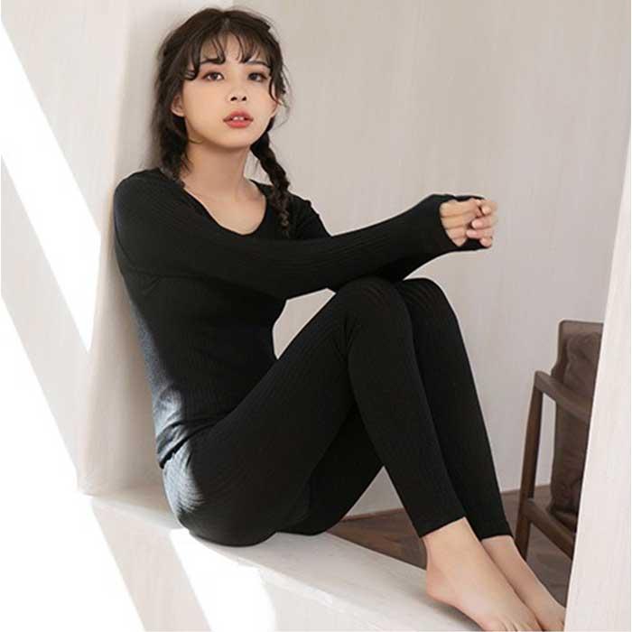 リブインナー 上下セット 通販 肌着 レディース 長袖 インナー アンダーウェア インナーシャツ インナーウェア スパッツ レギンス セット リブインナー |  | 15