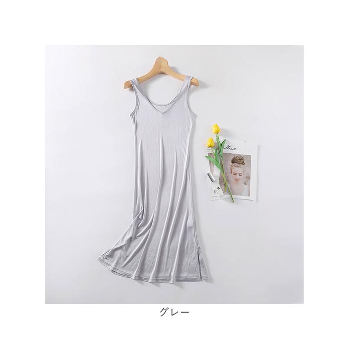 タンクトップ ワンピース インナー スリップ 通販 タンクトップワンピース インナードレス 肌着 部屋着 下着 ペチコート シルク ロング丈 ロング タンクトップ |  | 13