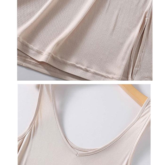 タンクトップ ワンピース インナー スリップ 通販 タンクトップワンピース インナードレス 肌着 部屋着 下着 ペチコート シルク ロング丈 ロング タンクトップ |  | 07