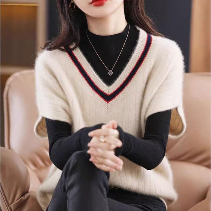 ニット ベスト Vネック レディース 通販 ニットベスト Vネックニットベスト チョッキ ジレ ウェストコート ノースリーブ 重ね着 レイヤード 秋冬 春秋 ニット |  | 10