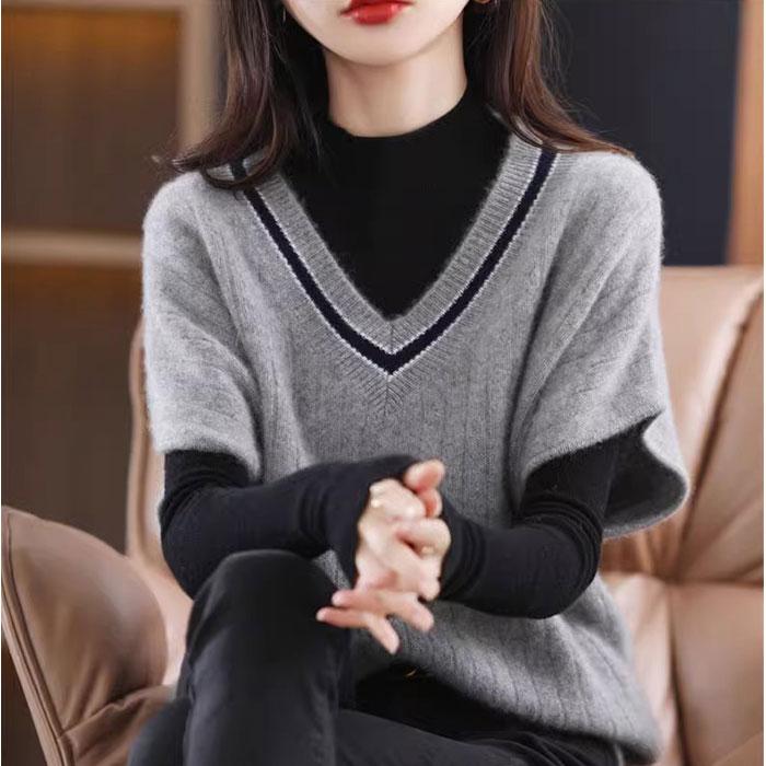 ニット ベスト Vネック レディース 通販 ニットベスト Vネックニットベスト チョッキ ジレ ウェストコート ノースリーブ 重ね着 レイヤード 秋冬 春秋 ニット |  | 08