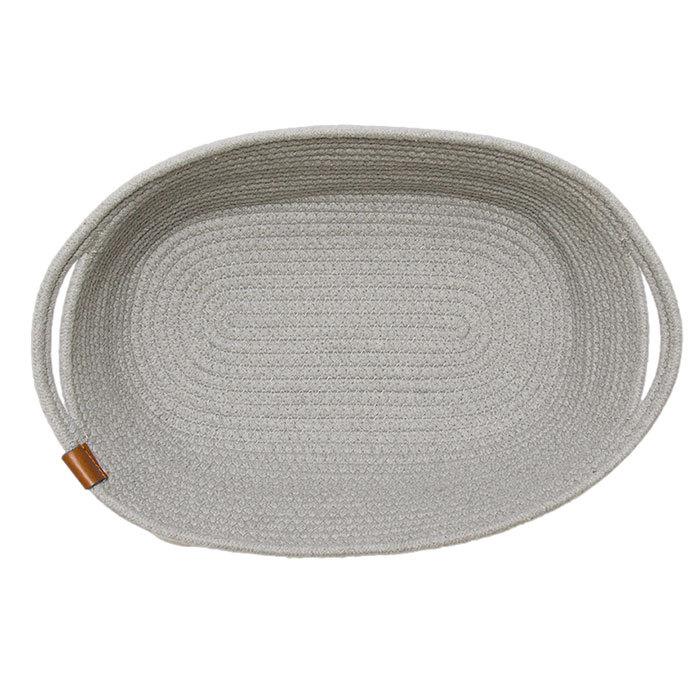 収納 通販収納 かご バスケット 丸形 楕円形 大きい 深型 おしゃれ 北欧 モダン シンプル アイボリー ライトグレー ダークグレー 優しい素材 コットン 収納 | MOC | 08