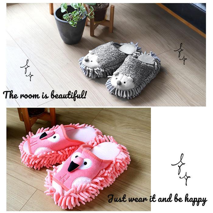 モップスリッパ 洗える 好評 モップ スリッパ お掃除スリッパ フローリング マイクロファイバー 手洗い おそうじスリッパ お掃除 かわいい ねこ  モップスリッパ |  | 05