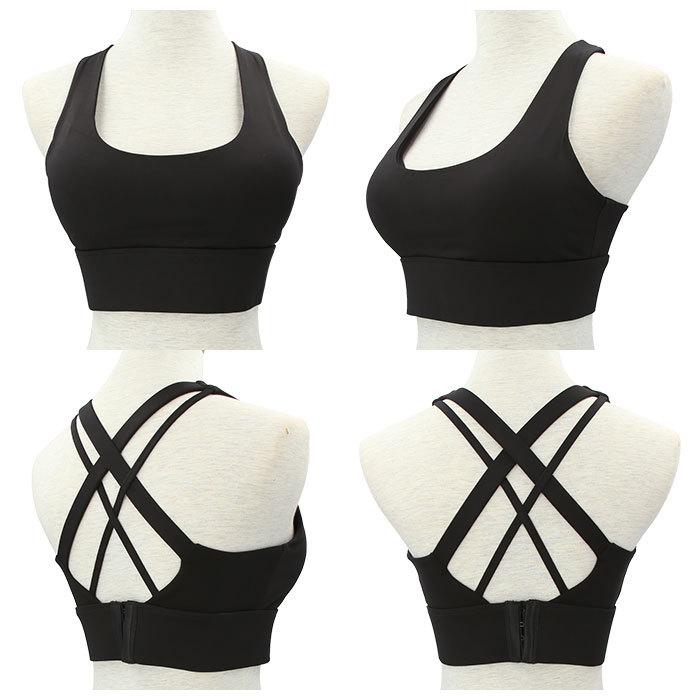 スポーツブラ 通販 4列 ホック 2本 ストラップ Xバック ブラ