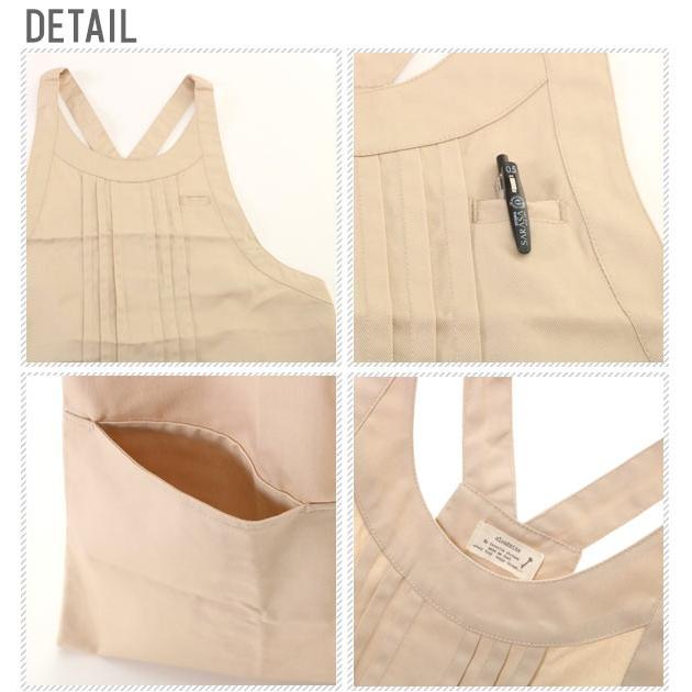 エプロン おしゃれ 保育士 レディース 黒 無地 かわいい 大きいサイズ ワンピース 前掛け ショートエプロン カフェエプロン スタッフエプロン | ブランド登録なし | 04